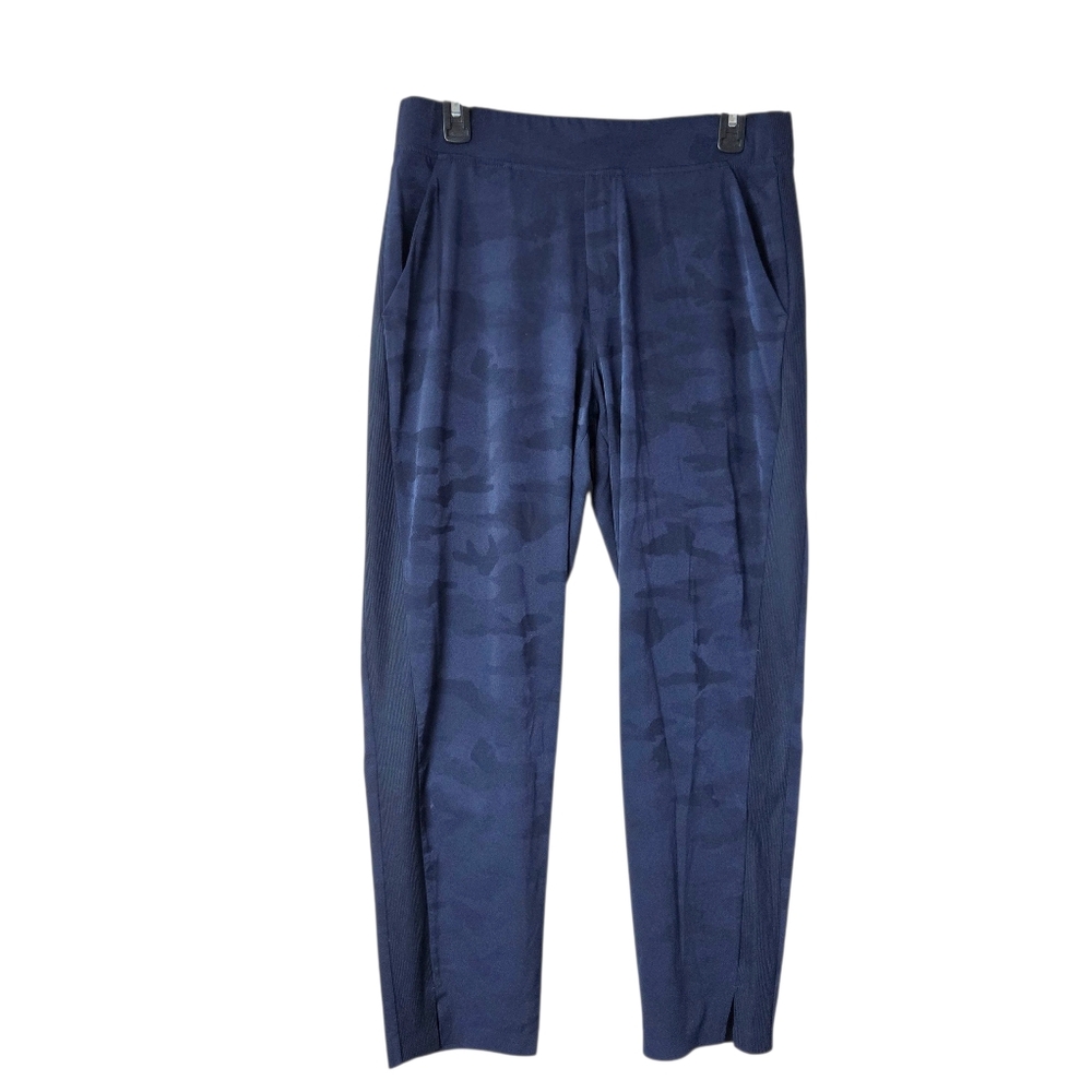 Athleta Brooklyn Ankle Camo Pants Navy Blue